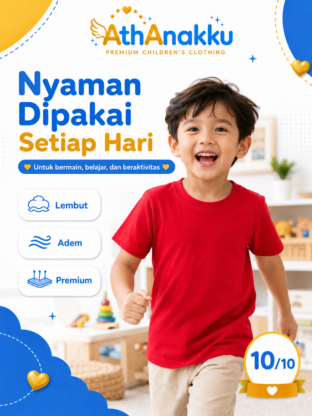 Anak memakai kaos AthAnakku